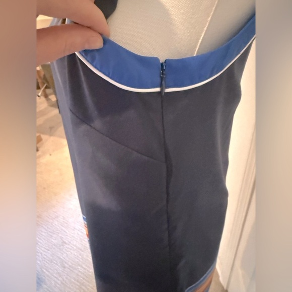 Banana Republic Navy Blue Colorblock Border Print Dress – Size 10 NWOT - Picture 5 of 13